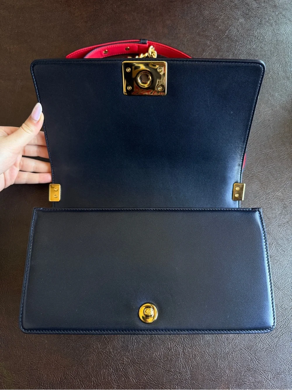 CHANEL Metallic Cube Embossed Lambskin Boy Flap Bag